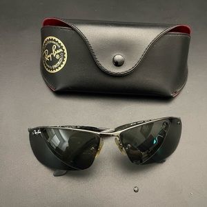 Ray Ban wrap around sunglasses.
